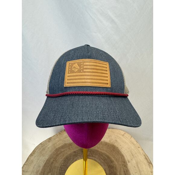 Ocean + Coast Denim Trucker Hat with Leather Patch - One Size - Picture 1 of 11
